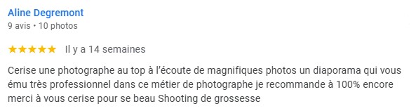 Témoignage client après une séance photo grossesse en studio à Pontenx-les-Forges, dans les Landes