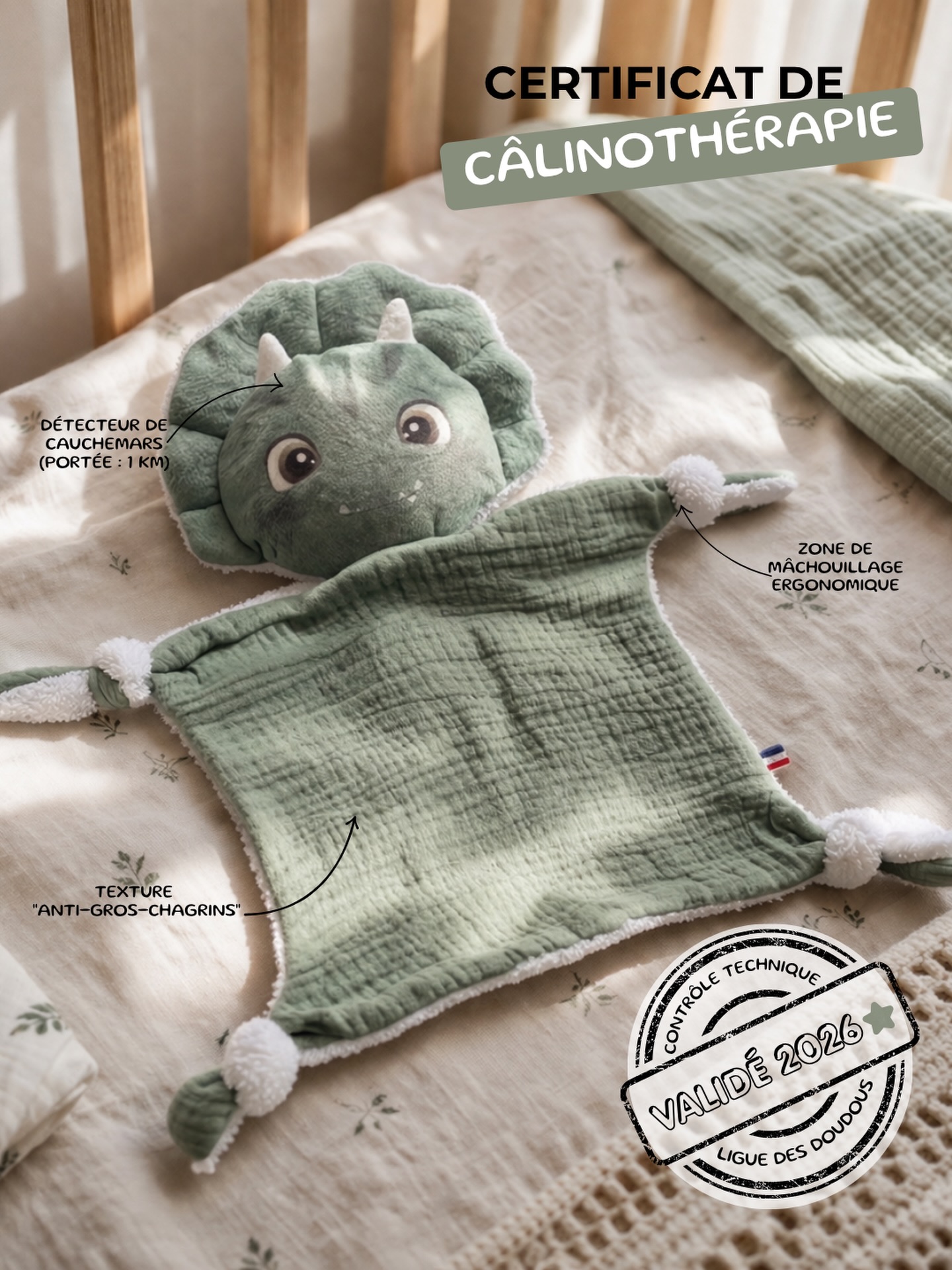 doudou bébé fait main France doux rassurant et durable